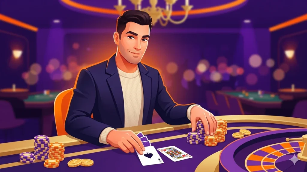 Milyar.com casino VIP masasında kart oyunu kazanım anı: karakterin kart ve çip stratejisi