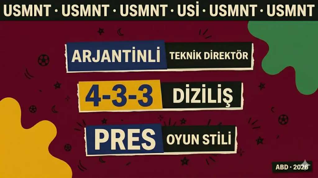 ABD milli takım USMNT Arjantinli teknik direktör 4-3-3 yüksek pres oyun stili