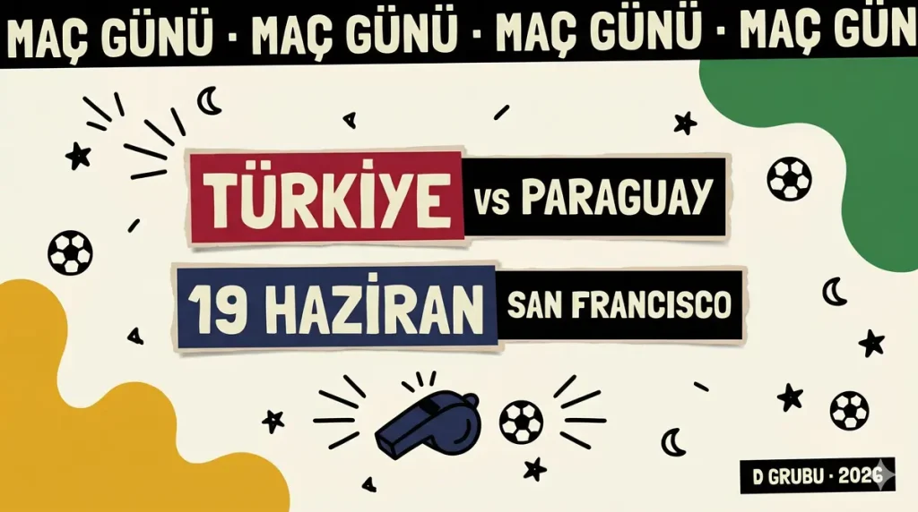 Türkiye Paraguay maçı 19 Haziran 2026 San Francisco Levi's Stadium D Grubu