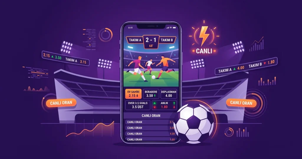 Canlı bahis nasıl oynanır: mobil canlı maç ekranı ve anlık oranlar