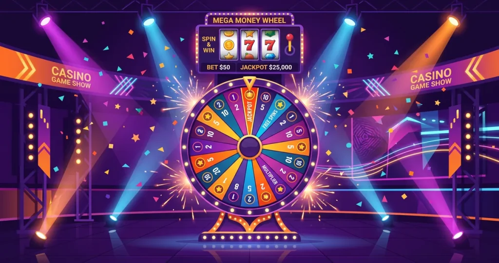 Crazy Time nasıl oynanır konulu casino oyun şovu para çarkı görseli